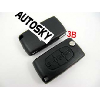 Citroen flip remote key shell 3 button( light button and without battery location)