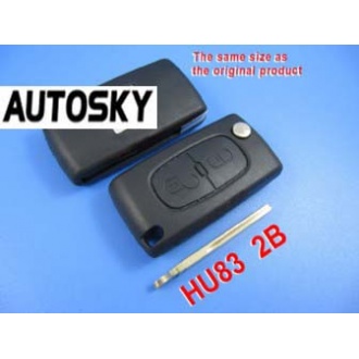 citroen remote key shell 2 button (with groove)