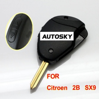 Citroen flip remote key shell 2 button