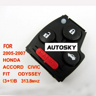 Honda Accord,Civic,Fit,Odyssey remote 313.8mhz 3+1 button (2005-2007)for HK, MALAYSIA, USA, Taiwan