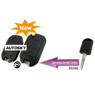 Opel modified flip remote key shell 2 button (HU46)