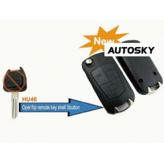 Opel modified flip remote key shell 3 button(HU46)