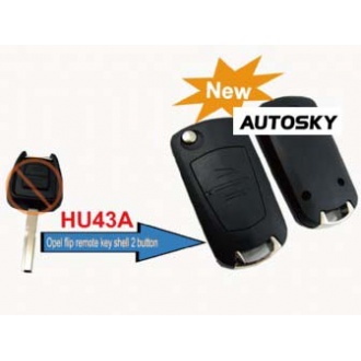 Opel modified filp remote key shell 2 button (HU43)