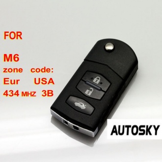 New Mazda M6 flip remote key 3 button 434MHZ (with 4D63)