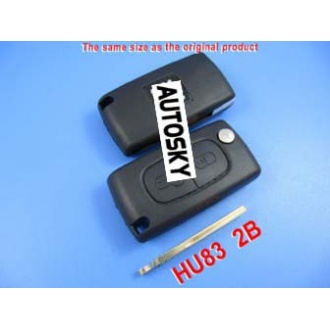 peugeot remote key shell 2 button (307 with groove)