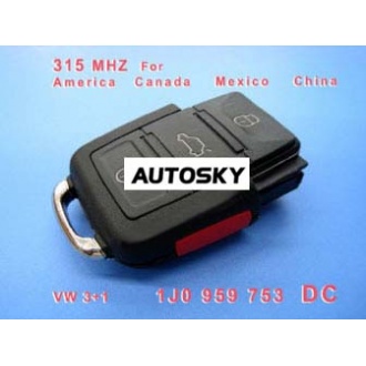 VW 3+1 Remote 1 JO 959 753 DC 315Mhz For America Canada Mexico China