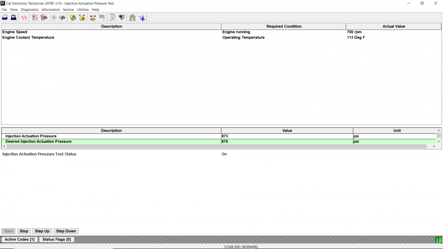 Injection Actuation Pressure Test using Caterpillar ET Software - The ...