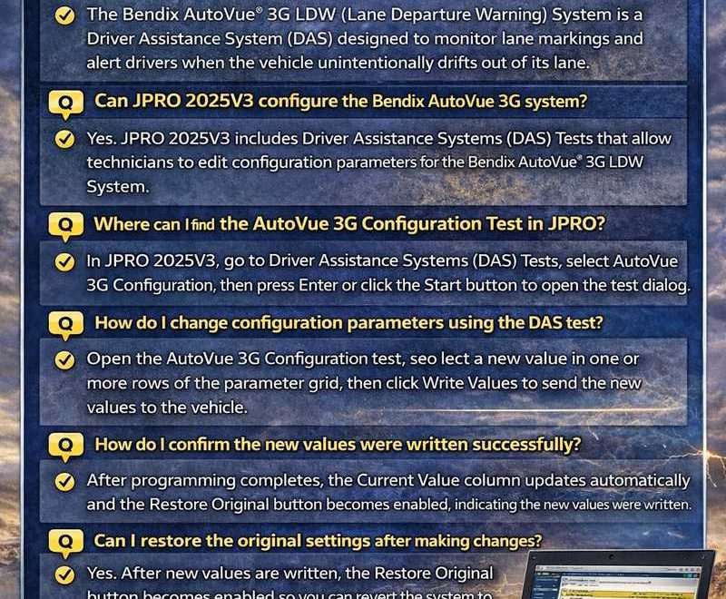 How to Configure Bendix AutoVue® 3G LDW System Using JPRO 2025V3 DAS ...