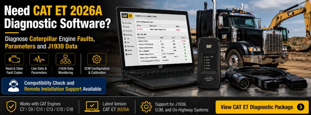 CAT ET 2026A and Caterpillar Communication Adapter 3 diagnostic package