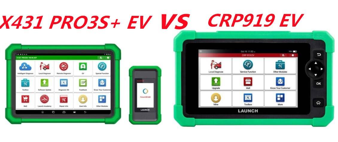 Launch X431 PRO3S+ EV vs CRP919 EV