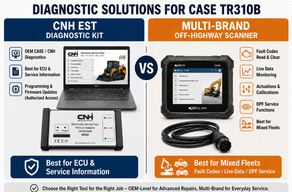 CNH EST vs multi-brand off-highway diagnostic scanner for CASE TR310B