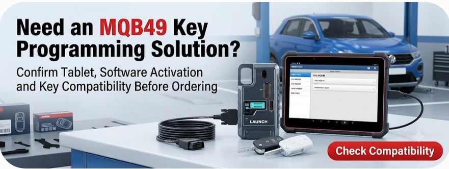 LAUNCH X-PROG5 MQB49 key programming kit compatibility banner