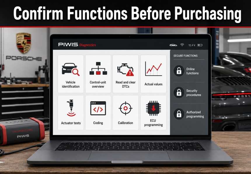 PIWIS 3 functions including diagnostics coding calibration and ECU programming