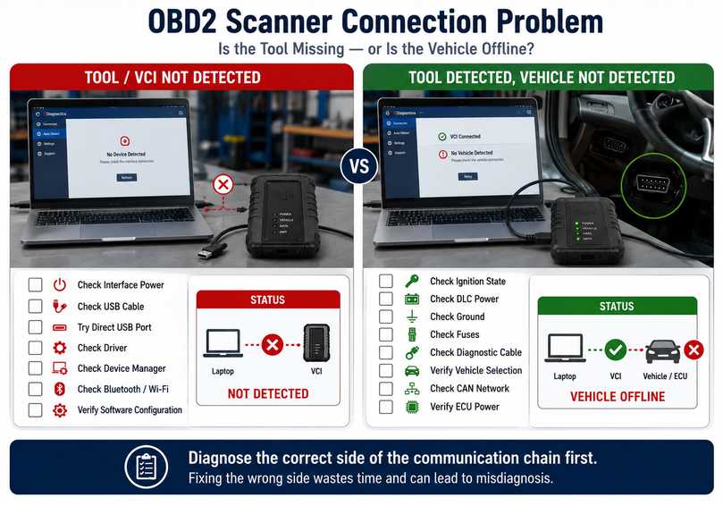 OBD2 scanner not detected compared with vehicle communication failure