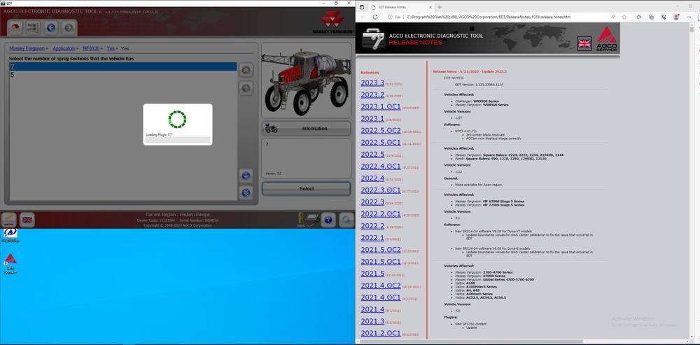 AGCO EDT active and stored diagnostic trouble codes