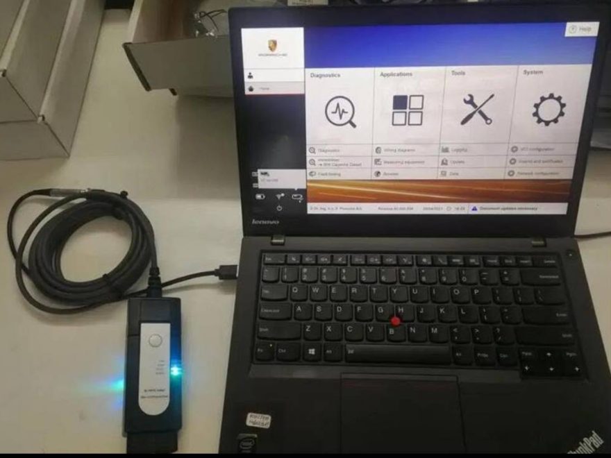 PT4G VCI USB and OBD connection setup for Porsche PIWIS 3 diagnostics