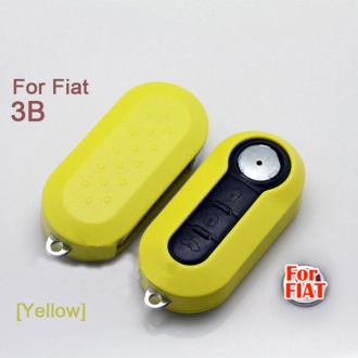 Fiat flip remote key shell 3 button (yellow color)