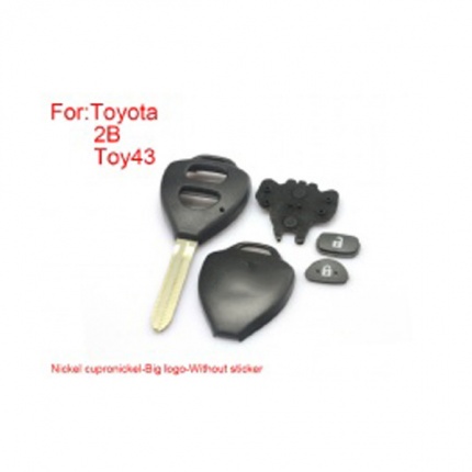 Remote Key Shell 2  Buttons Easy to Cut Copper-Nickel Alloy Big Logo without Sticker for Toyota Corolla 5pcs/lot