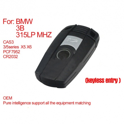 Pure Smart Key 3 Buttons 315LP MHZ (Keyless-entry) PCF7952 for BMW CAS3