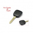 Remote Key Shell Side Face 1 Button Easy to Cut Copper without Logo TOY43 for Toyota 10pcs/lot