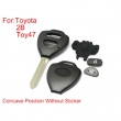 Remote Key Shell 2 Buttons TOY47 With Concave Without Paper For Toyota Corolla 10pcs/lot