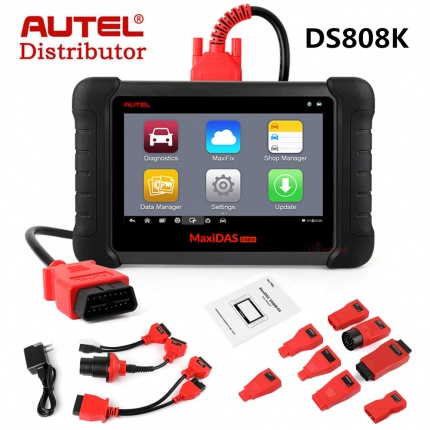 AUTEL MaxiDAS DS808 KIT DS808K Tablet Diagnostic Tool Full Set Support Injector & Key Coding Update Online