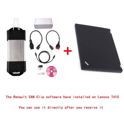 High Quality V227 Renault CAN Clip Diagnostic Interface With DELL D630 or Lenovo T410 Laptop Full Set Ready To Use