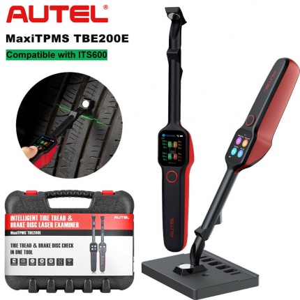 Autel MaxiTPMS TBE200E Tire Brake Examiner 2022 Newest Laser Tire Tread Depth Brake Disc Wear 2in1 Tester Work with ITS6