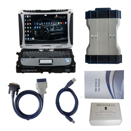 V2024.03 Mercedes BEZN C6 MB SD Connect C6 DoIP Xentry Diagnosis VCI Plus Panasonic CF19 I5 4GB Laptop with 256G SSD