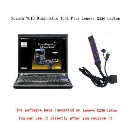 Latest V2.64.3 Scania VCI3 Diagnostic Tool Plus Lenovo X230 Laptop Software Installed Ready to Use