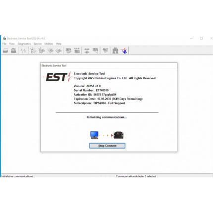 Perkins EST 2025A Diagnostic Software with built in Factory Passwords Generator