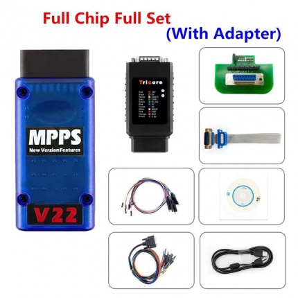 MPPS V22 Master ECU Programmer V22 No Times Limitation ECU Chip Tuning Tool with Tricore Adapter full set  MPPS V22 Spec