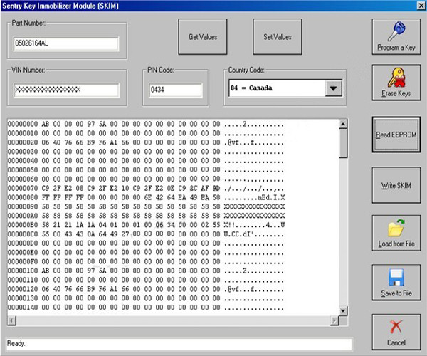 FVDI For Chrysler Dodge Jeep software display 5